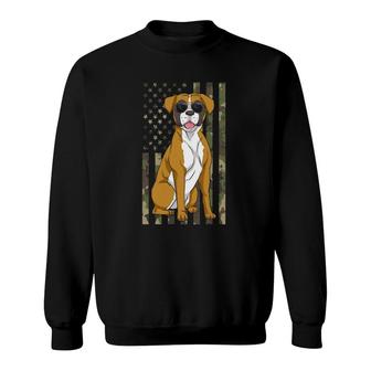 Boxer Dog Men Women Boxer Dad Mom Camo Usa Flag Boxer Lovers Sweatshirt | Mazezy