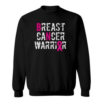 Breast Cancer Warrior Awareness Pink Ribbon Sweatshirt | Mazezy
