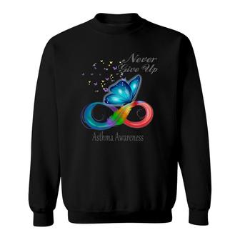 Butterfly Asthma Awareness Never Give Up Sweatshirt | Mazezy