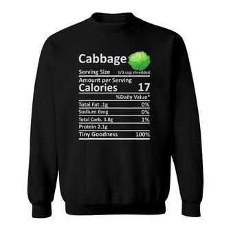 Cabbage Nutrition Food Facts Thanksgiving Costume Christmas Sweatshirt - Seseable