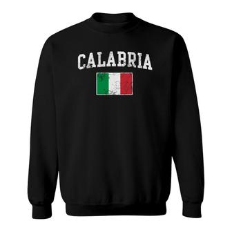 Calabria Italy Flag Italia Italian Vintage Distressed Sweatshirt - Thegiftio UK