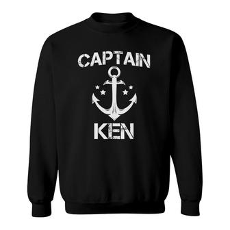 Captain Ken Funny Birthday Personalized Name Boat Gift Sweatshirt | Mazezy