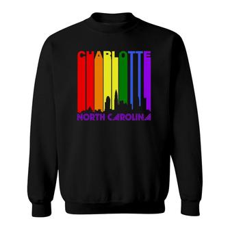 Charlotte North Carolina Lgbtq Gay Pride Skyline Sweatshirt - Thegiftio UK