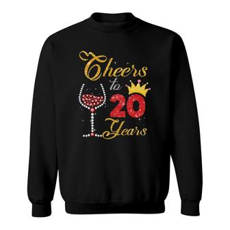 Cheers To 20 Years Old Wine 20Th Birthday Gift For Women Sweatshirt - Seseable