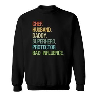 Chef Husband Daddy Superhero Protector Dad Sweatshirt - Seseable