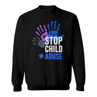 Child Abuse - Stop Child Abuse Prevention Awareness Sweatshirt - Seseable