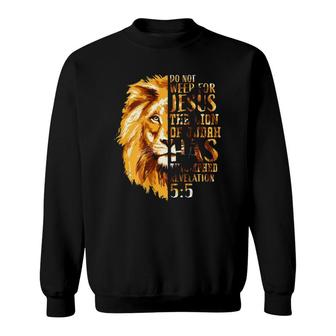 Christian Bible Verse Gifts Men Faith Lion Judah Back Print Sweatshirt