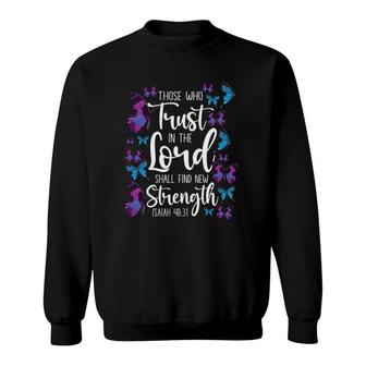 Christian Bible Verse Quote Butterfly Isaiah 4031 Gift Sweatshirt - Seseable