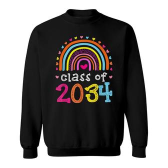 Class Of 2034 Rainbow Pink Graduate Preschool Kindergarten Sweatshirt - Seseable