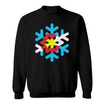 Colorado Flag Snowflake Design State Of Colorado Sweatshirt | Mazezy