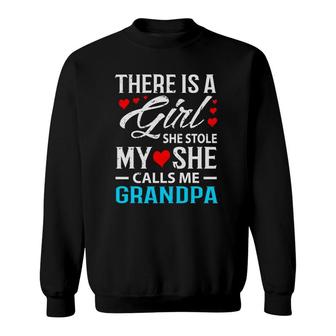 Cool Grandpa From Granddaughter Gift Red Hearts Sweatshirt | Mazezy