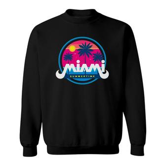 Cool Miami Beach I Love Miami Miami Graphic Design Sweatshirt | Mazezy