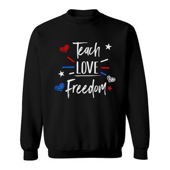 Cool Teacher Red White And Blue Patriotic Funny 4Th Of July Sweatshirt - Seseable