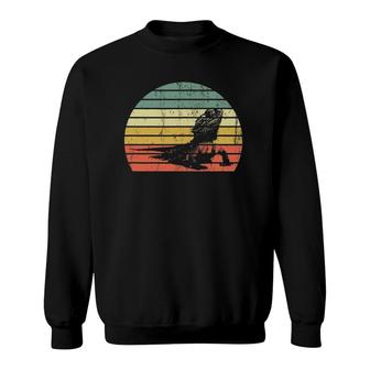 Cool Vintage Retro Sunset Bearded Dragon Graphic Sweatshirt | Mazezy