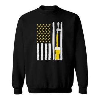 Craft Beer American Flag Usa 4Th July Alcohol Brew Sweatshirt - Seseable