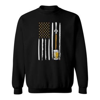 Craft Beer American Flag Usa 4Th July Brewery Alcohol Lovers Sweatshirt - Seseable