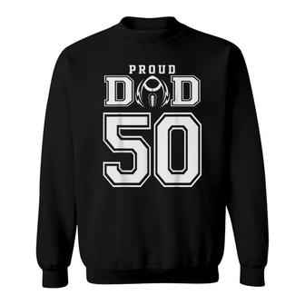 Custom Proud Football Dad Number 50 Personalized For Men Sweatshirt - Seseable