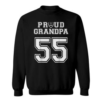 Custom Proud Football Grandpa Number 55 Personalized For Men Sweatshirt - Seseable
