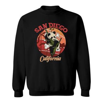 Cute California State San Diego Retro Panda Sweatshirt | Mazezy