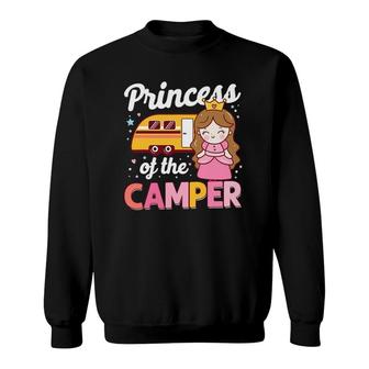 Cute Camping Princess Camper Motorhome Family Campervan Girl Sweatshirt | Mazezy