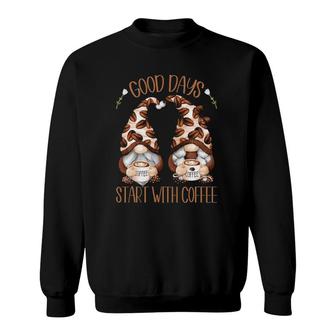 Cute Coffee Gnomies For Women Who Loves Coffee & Gnomies Sweatshirt - Thegiftio UK