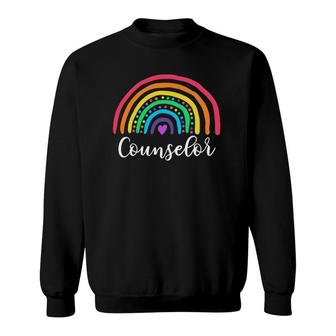 Cute Rainbow Counselor Back To School Teacher Student Gift Sweatshirt - Seseable