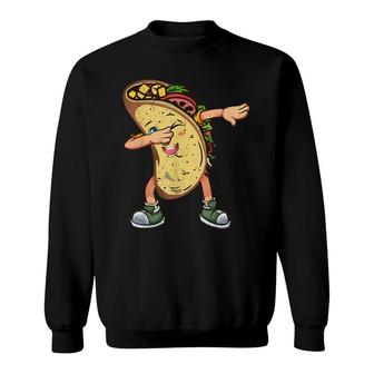 Dabbing Taco Cinco De Mayo Funny Boys Men Mexican Food Dab Sweatshirt - Seseable