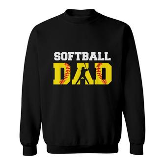 Dad Softball Yellow Softball Dad Fathers Gift Sweatshirt - Seseable