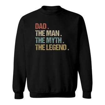 Dad The Man Myth Legend Father Retro Christmas Gift Sweatshirt - Seseable