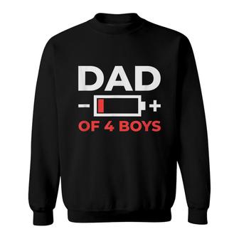 Dad With Low Energy Fathers Of 4 Boys Tired Dad Sweatshirt - Thegiftio UK