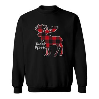 Daddy Moose Red Plaid Buffalo Matching Family Pajama Sweatshirt - Monsterry DE