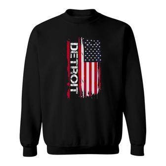 Detroit American Flag Vintage Sweatshirt - Thegiftio UK