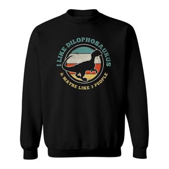 Dilophosaurus Vintage Retro Dinosaur Lover Sweatshirt | Mazezy