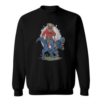 Dinosaur Game And Pitbull Dog Hunter Classic Sweatshirt | Mazezy