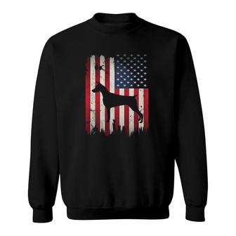 Doberman Dog Usa American Flag 4Th Of July Dobermann Gift Sweatshirt - Seseable