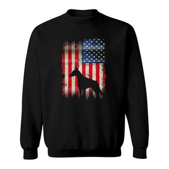 Doberman Dog Usa American Flag 4Th Of July Patriotic Gift Sweatshirt - Seseable