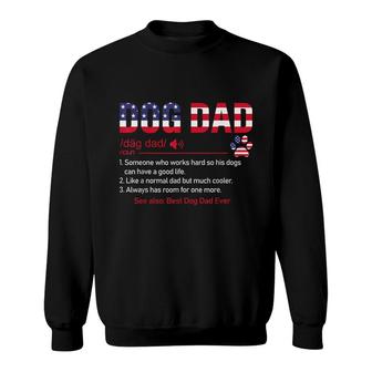 Dog Dad Noun Definition Funny Us Flag For 4Th Of July Funny Sweatshirt - Seseable