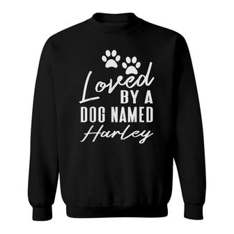 Dog Name Harley Gift Pet Lover Puppy Paw Print Sweatshirt - Seseable
