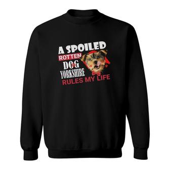 Dog Yorkshire Rules My Life Classic Sweatshirt | Mazezy