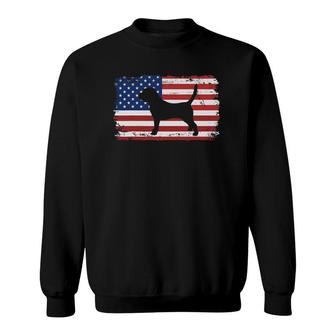 Dogs 365 Vintage Beagle Dog Us American Flag Sweatshirt - Seseable