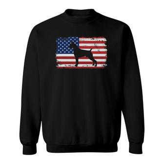 Dogs 365 Vintage Boxer Dog Us American Flag Sweatshirt - Seseable
