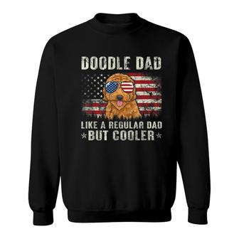 Doodle Dad Goldendoodle American Flag Fathers Day July 4Th Sweatshirt - Seseable