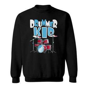 Drummer Kid Funny Percussionist Drums Musician Sweatshirt | Mazezy