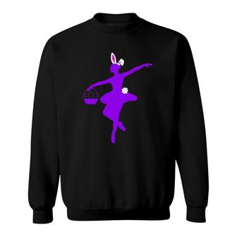 Easter Ballerina Bunny Teen Girls Women Cute Easter Dance Sweatshirt