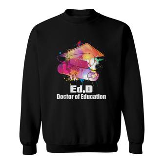 Edd Doctor Of Education Unicorn Pink Doctorate Graduation Sweatshirt - Seseable