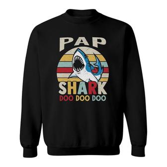 Family 365 Fathers Day Funny Pap Shark Grandpa Gift Men Sweatshirt - Seseable