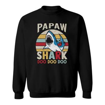 Family 365 Fathers Day Funny Papaw Shark Grandpa Gift Men Sweatshirt - Seseable