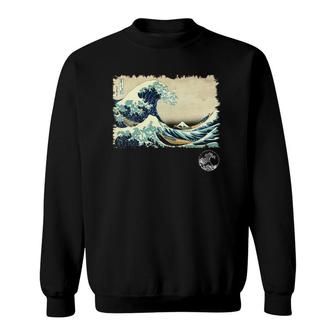 Famous Vintage Japanese Fine Art Great Wave Stylish Design Sweatshirt - Seseable