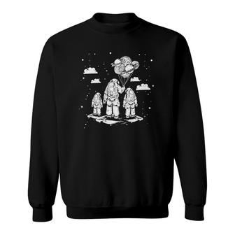 Fathers Day Dad And Children Astronauts Space Sweatshirt - Seseable
