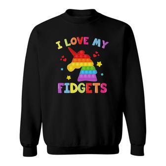 Fidget Toy I Love My Fidgets Pop It Game Lover Toddler Kids Sweatshirt - Thegiftio UK